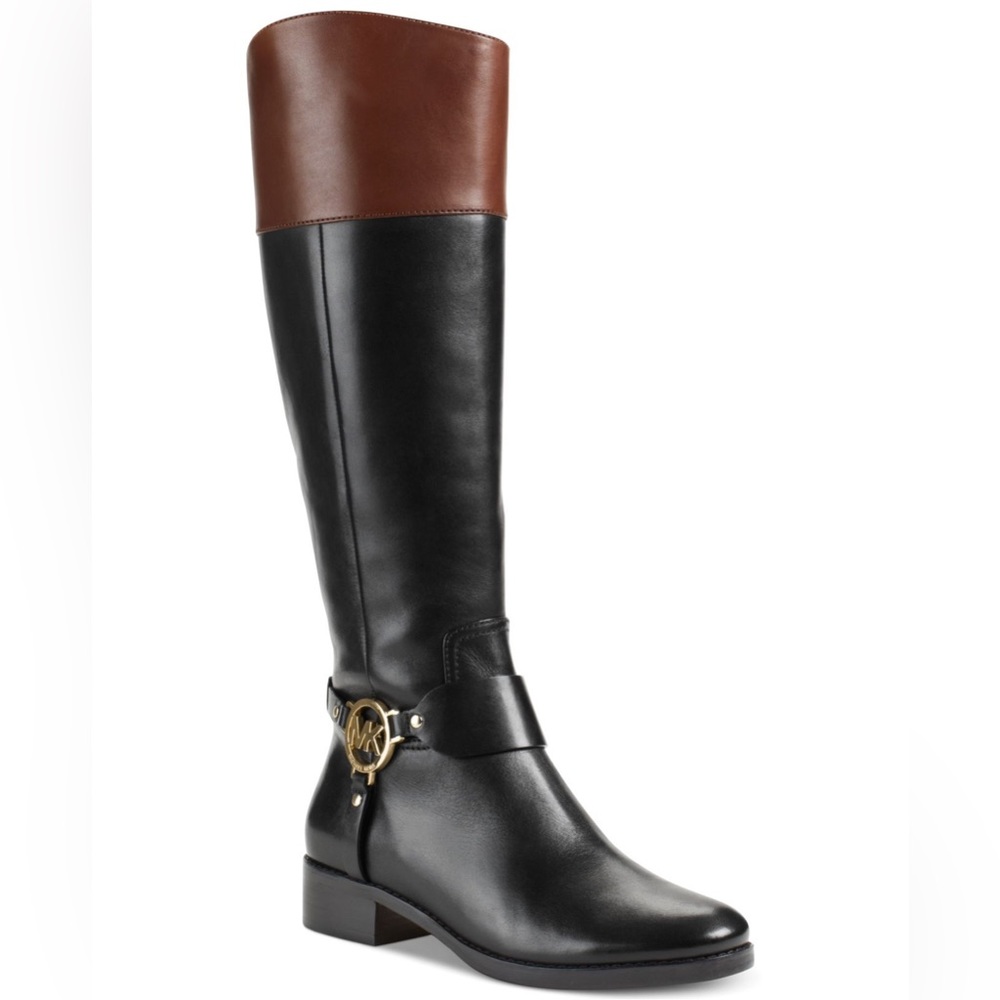Michael Kors Fulton Harness Boot (Black/Mocha)